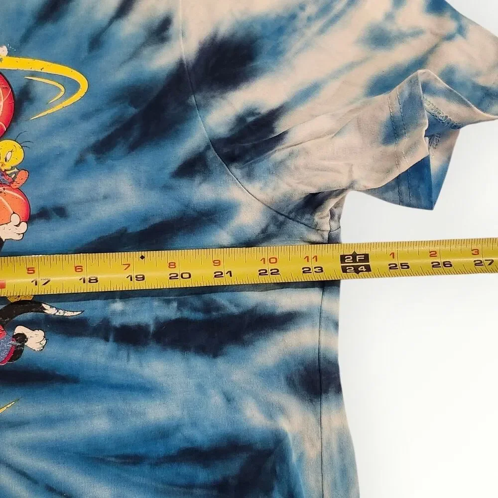 Vintage SIKSILK Space Jam TIE‎ DYE Over Sized T-shirt Mens Appx XL Looney Tunes